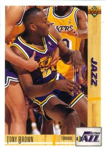 #308 Tony Brown - Utah Jazz - 1991-92 Upper Deck Basketball