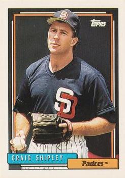 #308 Craig Shipley - San Diego Padres - 1992 Topps Baseball