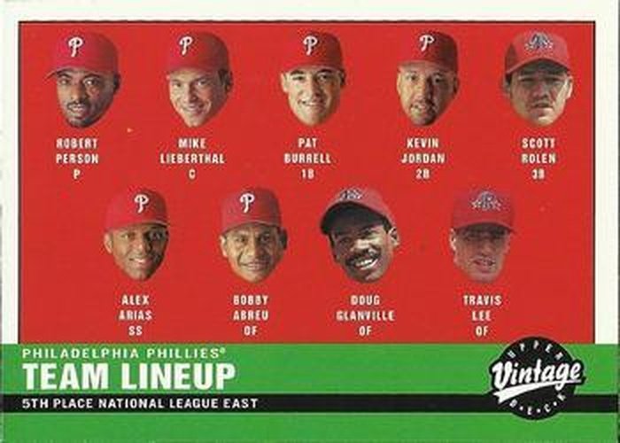 #308 Philadelphia Phillies - Philadelphia Phillies - 2001 Upper Deck Vintage Baseball
