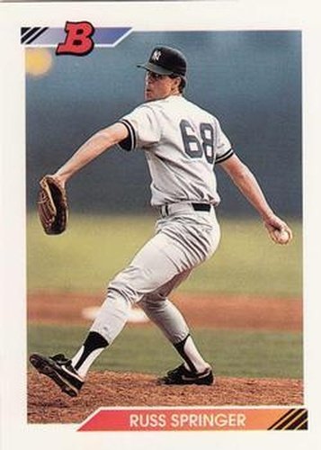 #308 Russ Springer - New York Yankees - 1992 Bowman Baseball