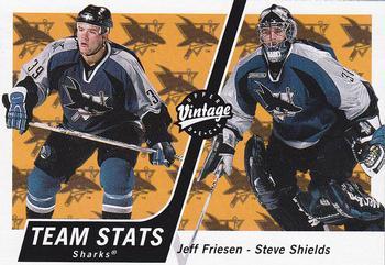 #308 Jeff Friesen / Steve Shields - San Jose Sharks - 2000-01 Upper Deck Vintage Hockey