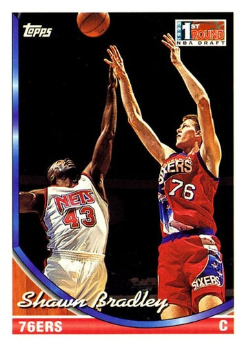 #308 Shawn Bradley - Philadelphia 76ers - 1993-94 Topps Basketball