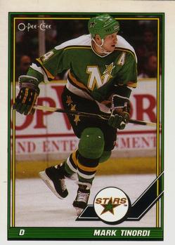 #308 Mark Tinordi - Minnesota North Stars - 1991-92 O-Pee-Chee Hockey