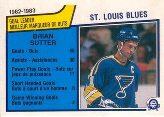 #308 Brian Sutter - St. Louis Blues - 1983-84 O-Pee-Chee Hockey