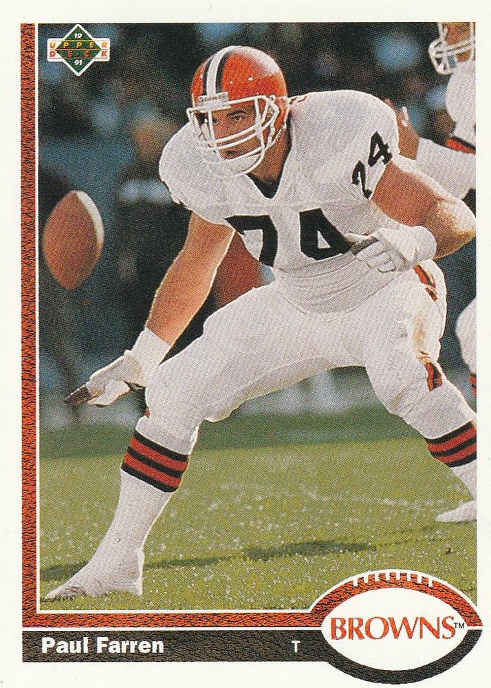 #308 Paul Farren - Cleveland Browns - 1991 Upper Deck Football