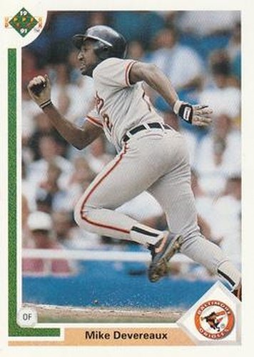 #308 Mike Devereaux - Baltimore Orioles - 1991 Upper Deck Baseball