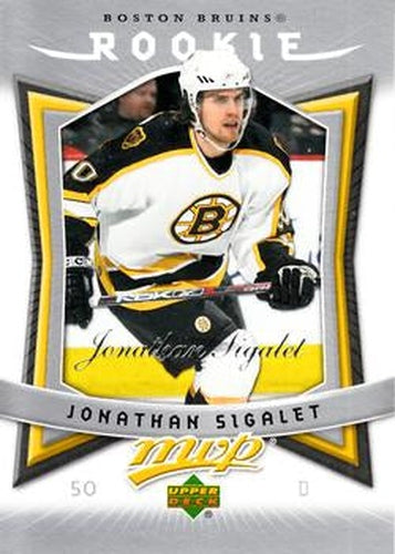 #309 Jonathan Sigalet - Boston Bruins - 2007-08 Upper Deck MVP Hockey