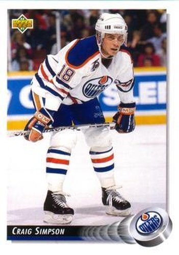 #309 Craig Simpson - Edmonton Oilers - 1992-93 Upper Deck Hockey