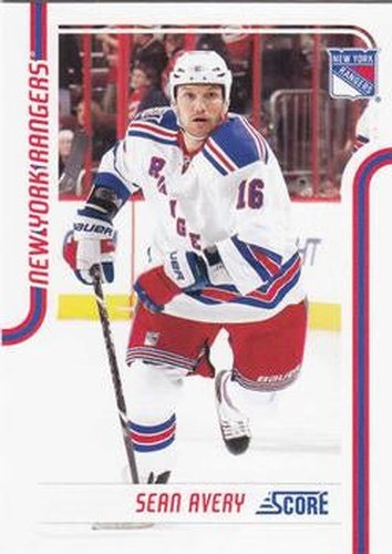 #309 Sean Avery - New York Rangers - 2011-12 Score Hockey