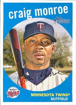 #309 Craig Monroe - Minnesota Twins - 2008 Topps Heritage Baseball