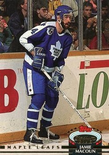 #309 Jamie Macoun - Toronto Maple Leafs - 1992-93 Stadium Club Hockey