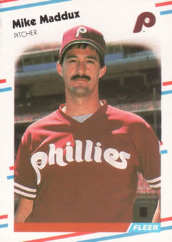 #309 Mike Maddux - Philadelphia Phillies - 1988 Fleer Baseball