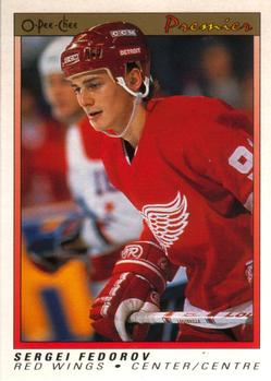 #30 Sergei Fedorov - Detroit Red Wings - 1990-91 O-Pee-Chee Premier Hockey