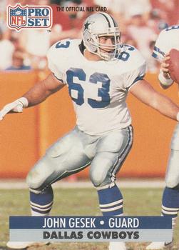 #130 John Gesek - Dallas Cowboys - 1991 Pro Set Football