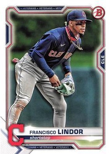 #30 Francisco Lindor - Cleveland Indians - 2021 Bowman Baseball