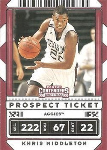 #30 Khris Middleton - Texas A&M Aggies - 2020 Panini Contenders Draft Picks Basketball