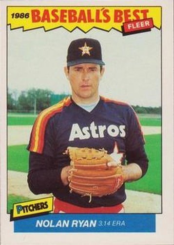 #30 Nolan Ryan - Houston Astros - 1986 Fleer Baseball's Best Sluggers vs. Pitchers Baseball