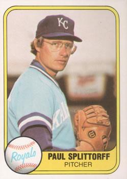 #30 Paul Splittorff - Kansas City Royals - 1981 Fleer Baseball