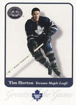 #30 Tim Horton - Toronto Maple Leafs - 2001-02 Fleer Greats of the Game Hockey