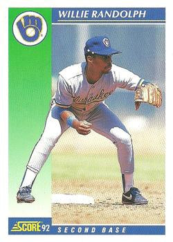 #30 Willie Randolph - Milwaukee Brewers - 1992 Score Baseball