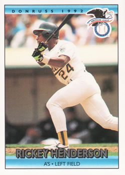 #30 Rickey Henderson - Oakland Athletics - 1992 Donruss Baseball