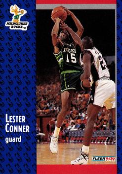 #310 Lester Conner - Milwaukee Bucks - 1991-92 Fleer Basketball