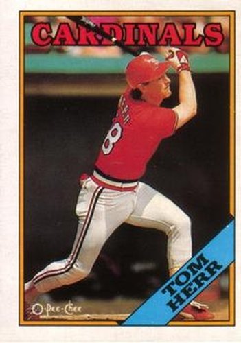 #310 Tom Herr - St. Louis Cardinals - 1988 O-Pee-Chee Baseball