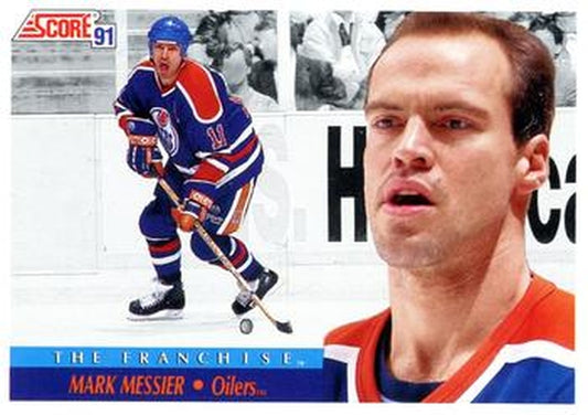 #310 Mark Messier - Edmonton Oilers - 1991-92 Score Canadian Bilingual Hockey