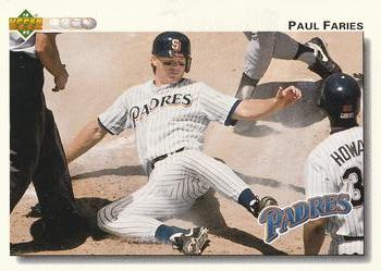 #310 Paul Faries - San Diego Padres - 1992 Upper Deck Baseball