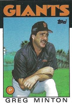 #310 Greg Minton - San Francisco Giants - 1986 Topps Baseball