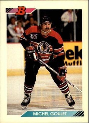 #310 Michel Goulet - Chicago Blackhawks - 1992-93 Bowman Hockey