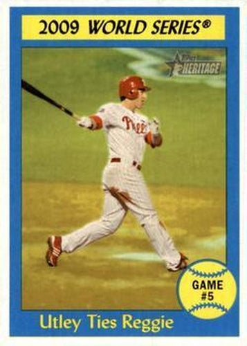 #310 Utley Ties Reggie - Philadelphia Phillies - 2010 Topps Heritage Baseball