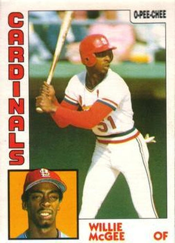 #310 Willie McGee - St. Louis Cardinals - 1984 O-Pee-Chee Baseball