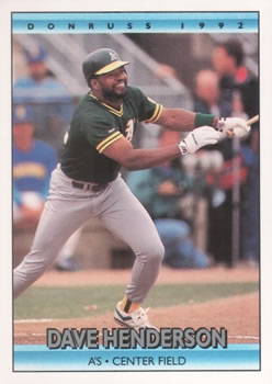 #311 Dave Henderson - Oakland Athletics - 1992 Donruss Baseball