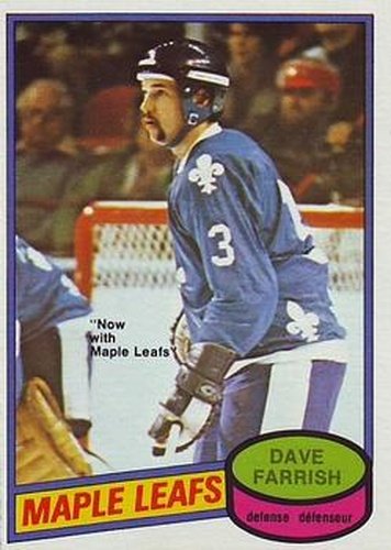 #311 Dave Farrish - Toronto Maple Leafs - 1980-81 O-Pee-Chee Hockey