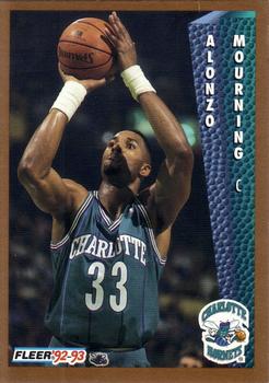 #311 Alonzo Mourning - Charlotte Hornets - 1992-93 Fleer Basketball
