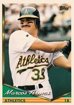 #311 Marcos Armas - Oakland Athletics - 1994 Topps Baseball