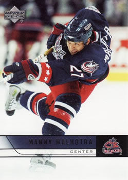 #311 Manny Malhotra - Columbus Blue Jackets - 2006-07 Upper Deck Hockey