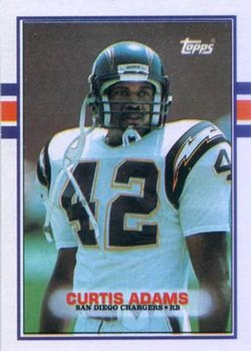 #312 Curtis Adams - San Diego Chargers - 1989 Topps Football