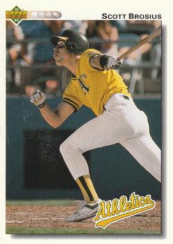 #312 Scott Brosius - Oakland Athletics - 1992 Upper Deck Baseball