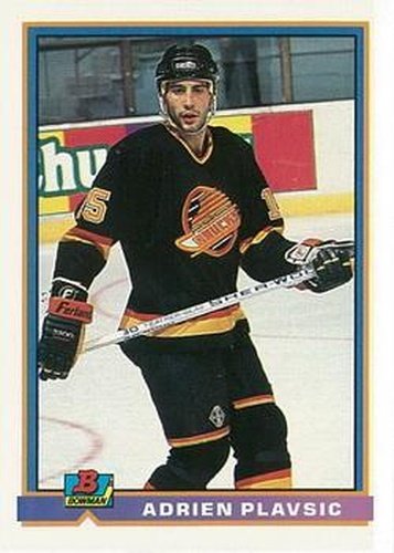 #312 Adrien Plavsic - Vancouver Canucks - 1991-92 Bowman Hockey