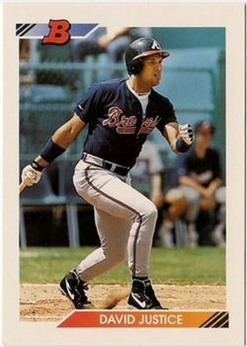 #312 David Justice - Atlanta Braves - 1992 Bowman Baseball
