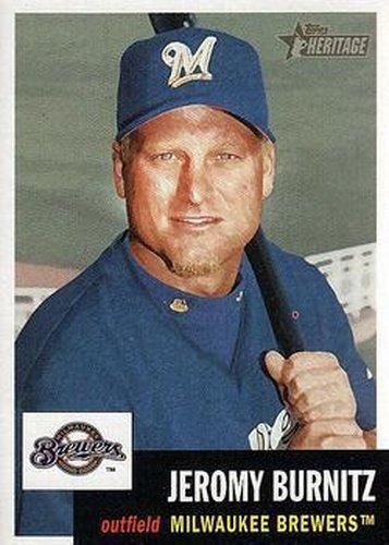 #312 Jeromy Burnitz - Milwaukee Brewers - 2002 Topps Heritage Baseball