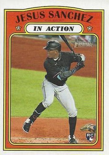 #312 Jesus Sanchez - Miami Marlins - 2021 Topps Heritage Baseball