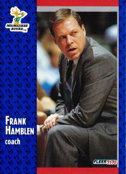 #312 Frank Hamblen - Milwaukee Bucks - 1991-92 Fleer Basketball
