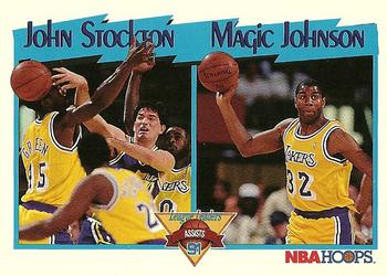 #312 John Stockton / Magic Johnson - Utah Jazz / Los Angeles Lakers - 1991-92 Hoops Basketball