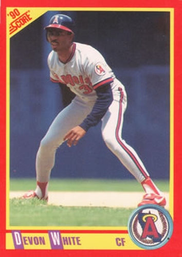 #312 Devon White - California Angels - 1990 Score Baseball