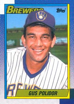 #313 Gus Polidor - Milwaukee Brewers - 1990 O-Pee-Chee Baseball