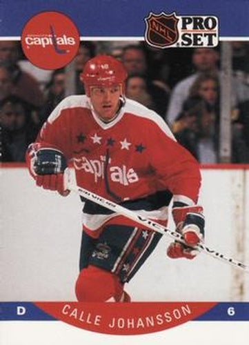 #313 Calle Johansson - Washington Capitals - 1990-91 Pro Set Hockey