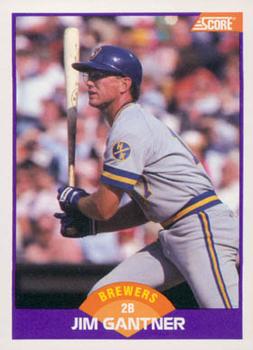 #313 Jim Gantner - Milwaukee Brewers - 1989 Score Baseball